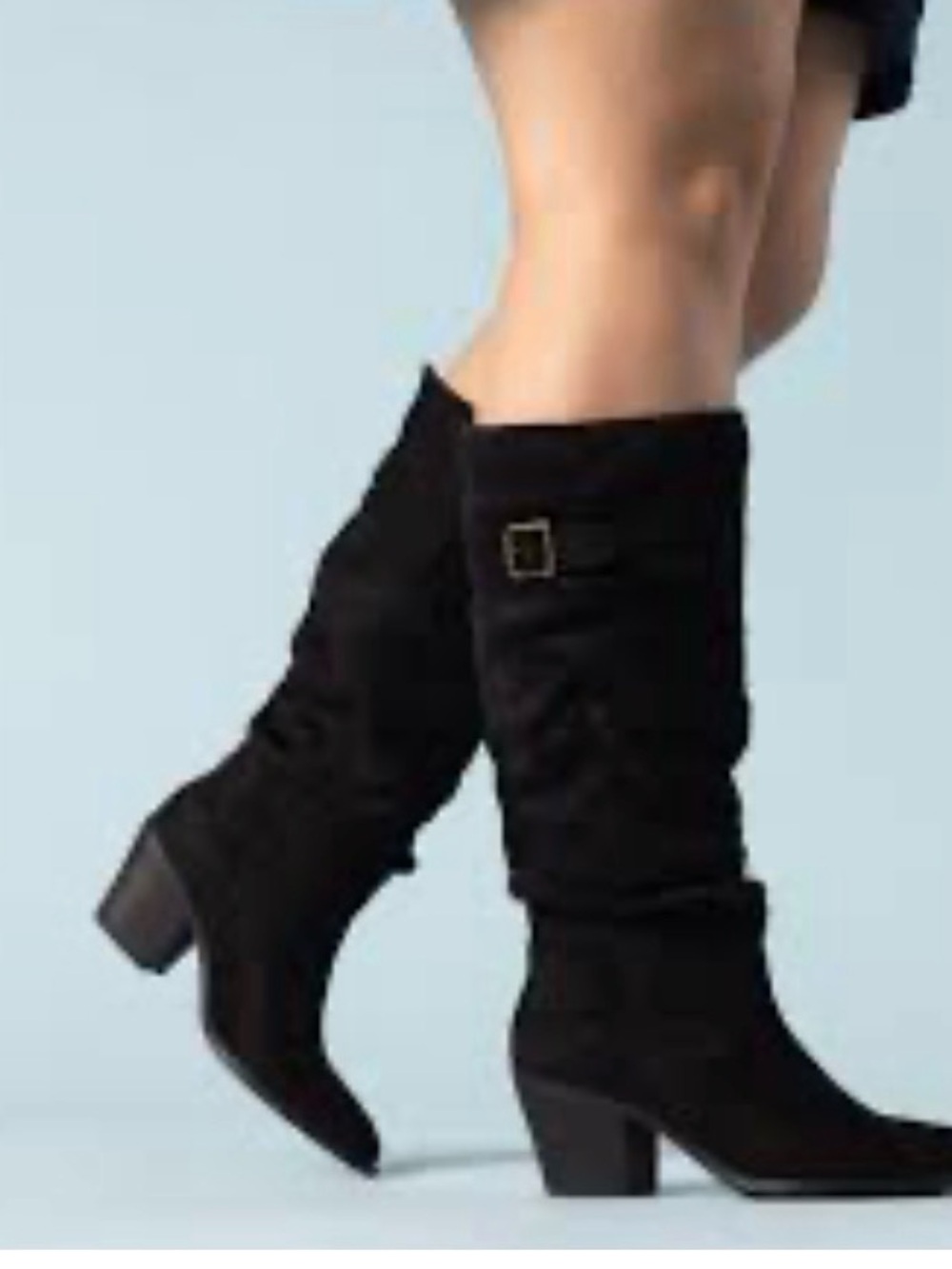 Journey collection kaleah 9.5 M Black Mid-Calf Slouch Boot with Buckle Detai - Picture 2 of 9